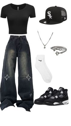 Modest School Outfits, Dope Fashion Outfits, Looks Streetwear, Y2k Street Style, Tomboy Femme, Early 2000s Style, Punk Makeup, Converse Outfits, Simple Outfits For School