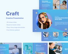 the landing page for craft creative presentation