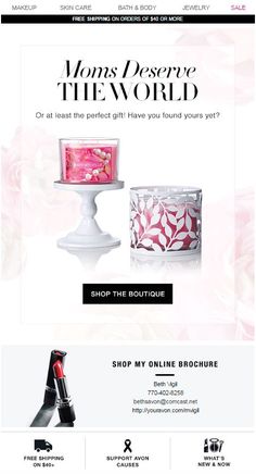 the homepage for an online store with pink flowers and lamps on display in front of it