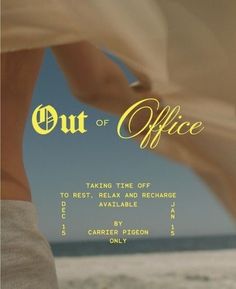 the back cover of out of office taking time off to rest, relax and recharge available