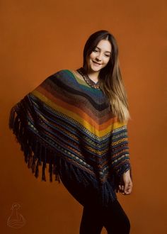 "Luxurious Alpaca Poncho from the Peruvian Andes.  Garments and accessories from alpaca have exceptional quality, this wool is considered one of the finest fibers in the world, it is pleasant to the touch, fine, silky, and comfortable.  Dressing alpaca clothing is support an eco-friendly and sustainable industry. Alpaca fiber is still made using ancient techniques respectful of the environment and the planet. It is a renewable resource and 100% biodegradable. Located in the Peruvian Andes, the alpacas are breeding from ancient times, living in large herds grazing on the plateau, and are known as \"the true treasure of the Incas\". Sizes:  XS - S - M - L - XL Send us a message with a specific size and color combination if you looking for a custom measure. We knit custom-made requests. Compo Peruvian Design, Peruvian Poncho, Alpaca Clothing, Alpaca Poncho, Ancient Techniques, Ladies Poncho, Wool Poncho, Alpaca Fiber, Alpaca Sweater