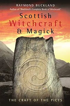 the book cover for scottish and magick, with an image of a rock in front of