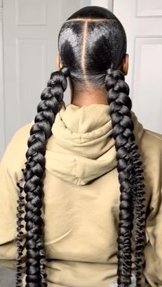 2 Braided Ponytails, Side Swoop, Braided Ponytails, Tail Hairstyle, Short Box Braids