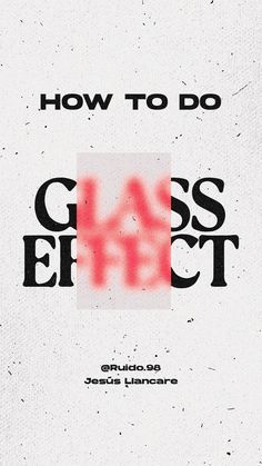 how to do glass effect on the cover of a book by jesus lamares