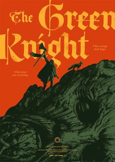 the green knight is standing on top of a hill