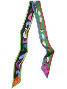 multicolour silk satin finish all-over graphic print logo print at the hem pointed tip finished edge Silk Twill Scarf, Printed Silk Scarf, Pattern Play, Silk Twill, Cornflower Blue, Emilio Pucci, Pink Silk, Silk Scarves, Print Logo