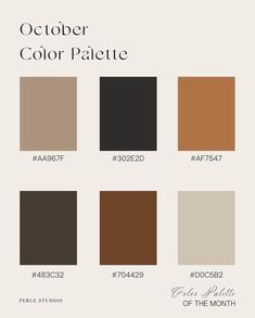 the color palette for october is brown, beige and black