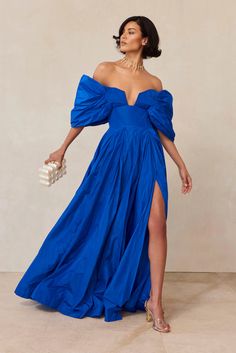 AVIVA GOWN - CANAL – CULT GAIA Guest Attire, Wedding Attire Guest, Black Tie Wedding, Wedding Attire, Wedding Guest Outfit, Guest Dresses, Black Tie, Blue Dress, Wedding Outfit