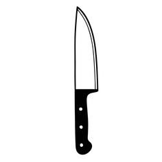 a black and white silhouette of a knife