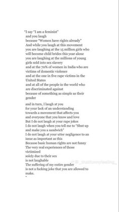 a poem written in black and white with the words'if you are a feminist? '