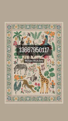 the front cover of a book with an image of animals and plants on it, including zebra