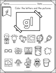 the letter g worksheet with pictures and words to help students learn how to read