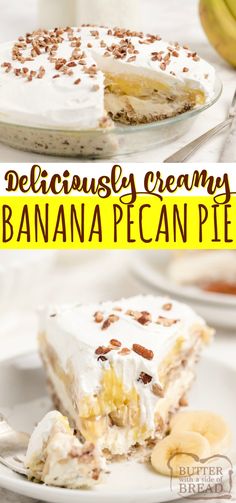 this deliciously creamy banana pecan pie is the perfect dessert to serve for any special occasion