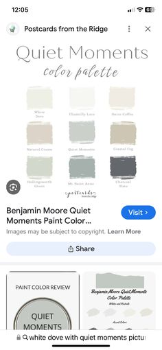 the homepage for an interior paint company, which has been updated with new colors