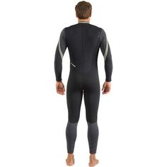 a man wearing a wetsuit with his back to the camera