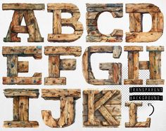 the letters are made out of wooden planks