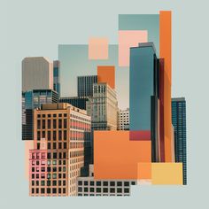 an abstract cityscape with buildings and skyscrapers