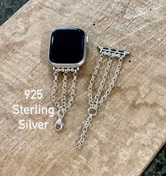 Formal Wear Sterling Silver Apple Watch Bracelet! Perfect For Day In The Office & Night Out! Video Of How To Put On Your Bracelet By Yourself Using The Pin https://www.etsy.com/listing/1279637170/instruction-video-of-how-to-put-on-your?ref=share_v4_lx Sterling silver is entirely hypoallergenic and can be a brilliant option for those who suffer from skin reactions. Pure silver is entirely hypoallergenic, however is often too soft to use in jewelry. This is why sterling silver, also known as 925 s Women Apple Watch, Apple Watch Silver, Faces Band, Jewelry Formal, Silver Apple, Apple Watch Bracelets, Luxury Bracelet, Watch Bracelet, Formal Style