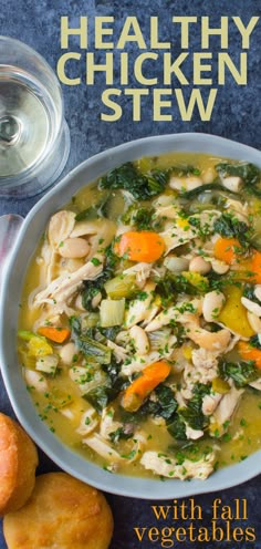 the cover of healthy chicken stew with vegetables