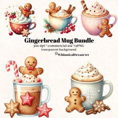 the gingerbread mug bundle includes cookies, hot chocolate, and marshmallows