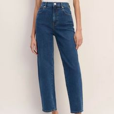 Flawed- Zipper Needs Replaced. See Last Pic. Price Reflects Flaw. Sz 26 Regular Waist Across-13" Rise-11.5" Inseam-26.5" Denim Designed Specifically For Hourglass Shapes. Your Best Butt Just Got Even Better-Say Hello To Our Highest Rise In Curvy. The Curvy Way-High Jean Features A Two-Piece Contour Waistband That Accentuates Your True Waist And A Sculpting Straight Leg, Which Fits Around Every Curve Of Your Body For A Bouncy And Lifted Look. Plus, It's Made Of Premium Organic Cotton With A Touch Everlane Jeans, High Waisted Black Jeans, Jean Vintage, Curve Jeans, Summer Jeans, Vintage Indigo, Japanese Denim, Raw Hem Jeans, Boot Cut Denim