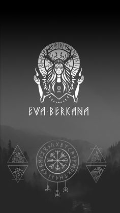 the logo for eva erhanan on a black and white background with geometric shapes