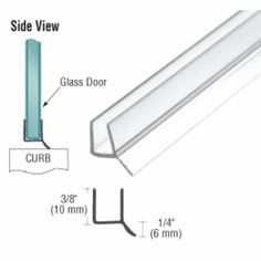 the side view of a glass door frame with measurements and measurements for each section, including the