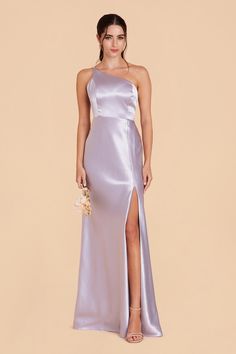 Kensie Dress - Dusty Lilac Silk Bridesmaid Dresses Pastel, Lilac Bridesmaid Dress, Lilac Bridesmaid, Lilac Bridesmaid Dresses, Dusty Lilac, Satin Bridesmaid Dress, Tuxedo Women, Birdy Grey, Blue Bridesmaid Dress