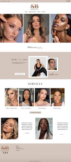 Makeup Portfolio Layout, Mua Portfolio Ideas, Portfolio Makeup, Makeup Portfolio Ideas, Makeup Website, Makeup Artist Portfolio Ideas, Makeup Artist Social Media, Makeup Artist Feed Instagram, Makeup Website Design