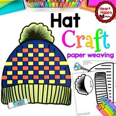 the hat craft paper weaving kit is ready to be used for children's arts and crafts