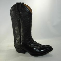 Sebastians Size 6.5-7 M Black Leather Heeled Cowboy Western Boots Mens Shoes Condition: New Without Box Store Demo Western Style Snip Toe Moto Boots For Formal Occasions, Western Style Snip Toe Moto Boots For Formal Wear, Western Style Formal Moto Boots With Snip Toe, Western Black Boots With Vibram Sole, Formal Western Moto Boots With Snip Toe, Black Western Boots With Vibram Sole, Casual Black Boots With Goodyear Welt Construction, Black Work Boots With Goodyear Welt And Round Toe, Fitted Black Moto Boots With Round Toe