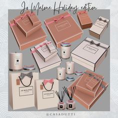 the package includes candles, boxes and other items