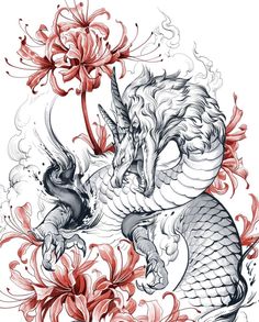 Dragon Sketch Japanese, Dragon Tattoo Stencil, Dragon Tattoo Sketch, Dragon Sleeve, Dragon Tattoo Art, Dragon Sleeve Tattoos, Asian Tattoos