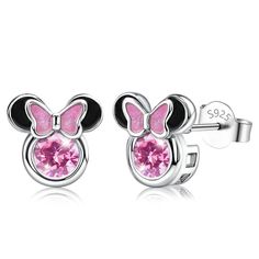 PRICES MAY VARY. ❤ Suitable size ❤: The size of the pink bow mouse earrings is 1.18cm * 1.18cm (0.46 * 0.46inch). Small, exquisite, and cute. The small and cute mouse earrings are perfect for daughter. Meeting daily wearing needs, weighing only 3.3g/pair, lightweight and comfortable to wear all day. ♥ Material ♥： pink mouse earrings plated with platinum can prevent fading and maintain luster for a long time. They are nickel free, lead-free, cadmium free, low allergenic, and suitable for long-ter Mouse Earrings, Pink Mouse, Mini Cute, Cute Mouse, Sparkle Earrings, Bow Earrings, Earrings Sterling Silver, Elegant Jewelry, Pink Bow