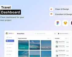 the travel dashboard is clean and ready to be used for your content project or presentation