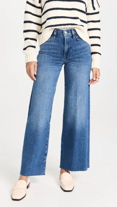 FRAME Le Slim Palazzo Raw After Jeans | Shopbop Palazzo Jeans Outfit, Palazzo Pants Outfit, Palazzo Jeans, Barrel Jeans, Jeans Outfit Winter, Classic Style Outfits, Jeans Outfit, Clothes Gift, Pants Outfit