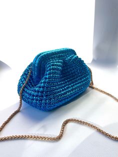 Handmade Turquoise Metallic Leather Small Pouch Clutch Bag or - Etsy Crochet Evening Bag, Strap Crochet, Luxury Clutch, Wedding Luxury, Daily Bag, Wedding Clutch, Metallic Yarn, Small Pouch, Evening Wedding