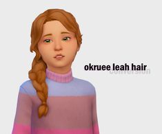 an animated image of a woman with braids in her hair and the words okruce leah hair