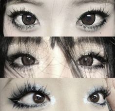 follow for more!~>-< Out Grown Wolfcut, Rokku Gyaru Makeup, Light Goth Makeup, Vkei Makeup, Gyaru Makeup, Cute Eye Makeup, Doll Eye Makeup, Swag Makeup, Image Swag