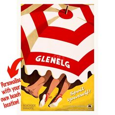 an advertisement for gelnel's is shown in red, white and yellow