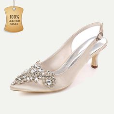 Category:Wedding Shoes,Pumps; Upper Materials:Satin; Lining Materials:100% Leather; Embellishment:Rhinestone; Heel Type:Kitten Heel; Gender:Women's; Toe Shape:Pointed Toe; Type:Bridal Shoes; Style:Elegant; Heel Height(inch):2-3; Outsole Materials:100% Leather; Closure Type:Buckle; Insole Materials:Leather; Brand:TS; Shipping Weight:0.575; Production mode:Self-produce; 2024 Trends:Slingback,Bling Bling; Foot Length:; Foot Width:null; Size chart date source:Provided by Supplier. Shoes For Women Wedding, Embellished Wedding Shoes, Champagne Pour, Kitten Heel Wedding Shoes, Wedding Shoes Pumps, Wedding Pumps, Kitten Heel Shoes, Wedding Shoes Heels, Heels Classy