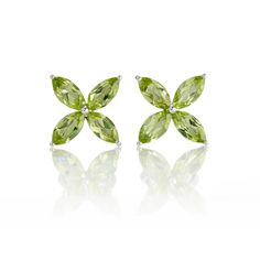 Peridot Marquis Star Earrings – Gump's Peridot Earrings Studs, Extraordinary Jewelry, Peridot Jewelry, Peridot Earrings, Silver Jewelry Design, August Birthstone, Jewelry Designers, Peridot Gemstone, Bratz Doll