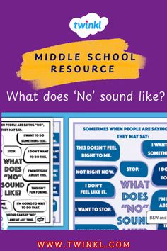 Middle School Resource What does 'No' sound like?