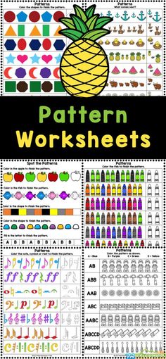 the pattern worksheets for children to learn how to make their own letters and numbers