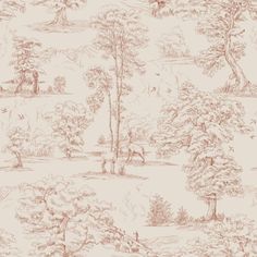 a wallpaper with trees and animals on it