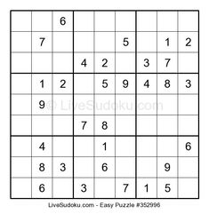 the sudoku puzzle is shown in black and white, with numbers arranged on it