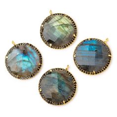 26mm with ring, this Vermeil Bezeled Labradorite Faceted Coin Pendant with Black CZs is sold as 1 focal piece with multi color flash. Round Gemstone Beads For Jewelry Making, Gold Gemstone Beads And Cabochons, Gold Gemstone Round Beads, Gems And Cabochons, Round Gemstones With Accents For Jewelry Making, Gold Round Beads, Gems, And Cabochons For Gifts, Labradorite Jewelry With Round Stones, Round Labradorite Jewelry With Stones, Making Beads, Coin Pendant