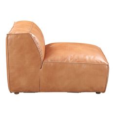 a tan leather chair on white background