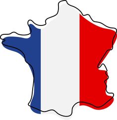 Stylized outline map of France with national flag icon. Flag color map of France vector illustration. Map Of France, Cartoon Map, Vector Character Design, Flag Icon, French Flag, France Map, Vector Character, Flag Colors