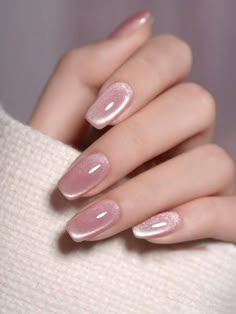 Pink  Collar    Color Nails Embellished   Beauty Tools Desain Salon Kuku, Unghie Sfumate, Cat Eye Nails Polish, Velvet Nails, Eye Nails, Purple Nail, Cat Eye Nails, White Nail, Nails Polish